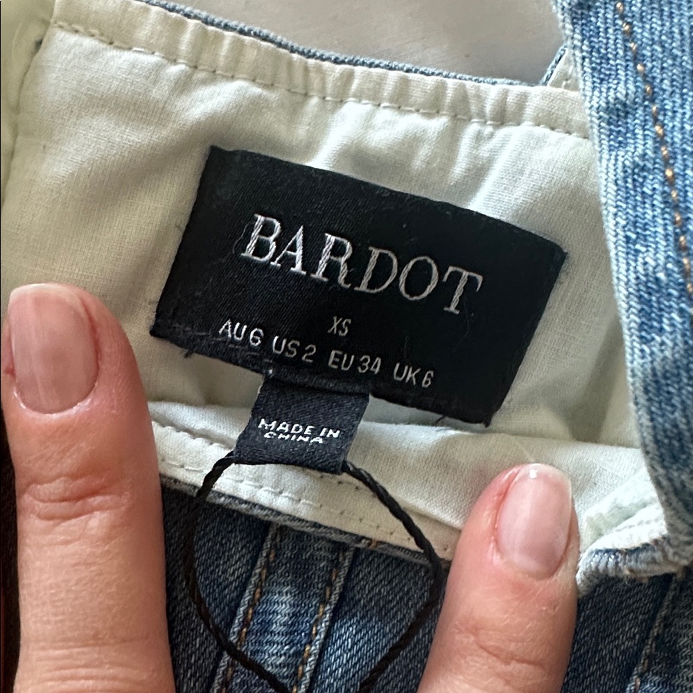 BARDOT (revolve brand) Denim Corset Tank Top with zipper - Picture 3 of 4